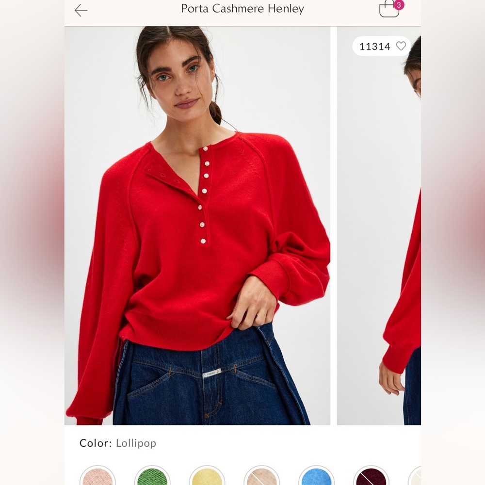 Free People Porta Cashmere Henley